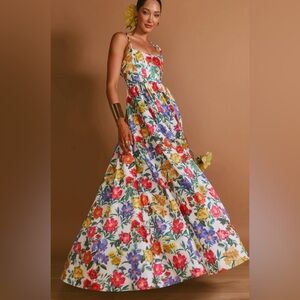 Show Me Your Mumu Juliet Maxi Dress Charm Peony White Taffeta